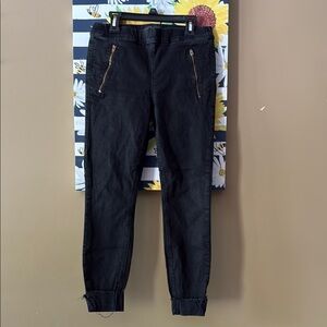 Black Mother jeans with Zipper Pockets
